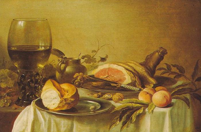 Pieter Claesz Breakfast with Ham oil painting image